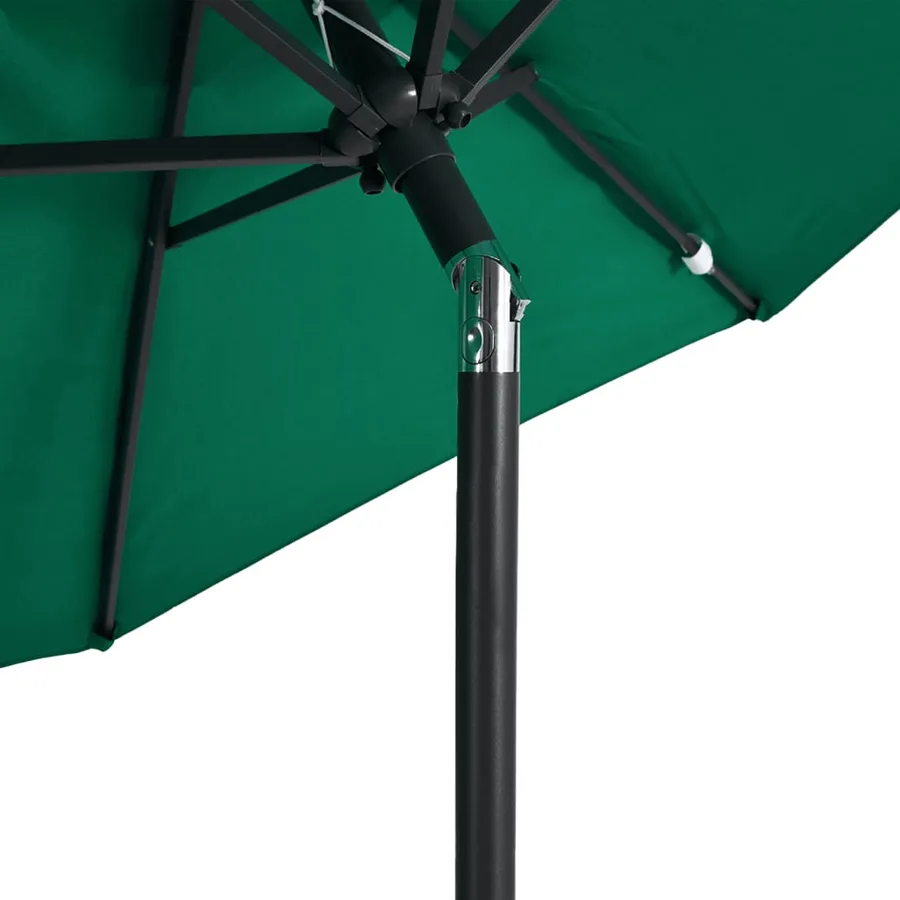 Parasol de jardin avec mât en acier vert 225x225x212 cm - 7