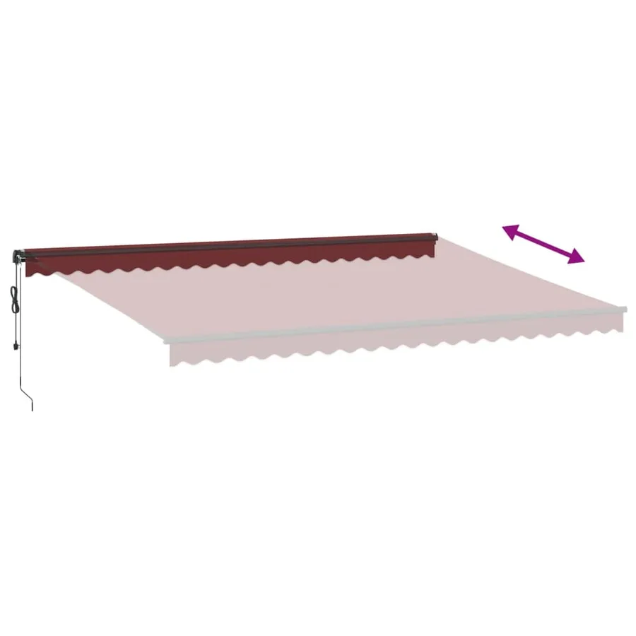 Auvent rétractable automatique avec LED bordeaux 500x350 cm - 6