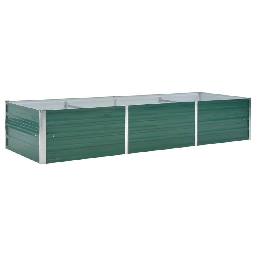 Lit surélevé de jardin Acier galvanisé 240x80x45 cm Vert - 2