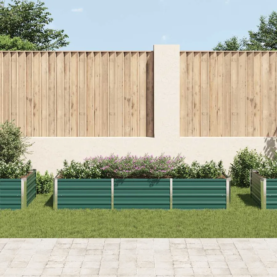 Lit surélevé de jardin Acier galvanisé 240x80x45 cm Vert - 3