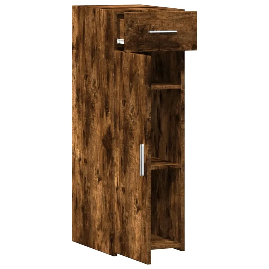 Buffet chêne fumé 30x42,5x93 cm bois d'ingénierie - 9