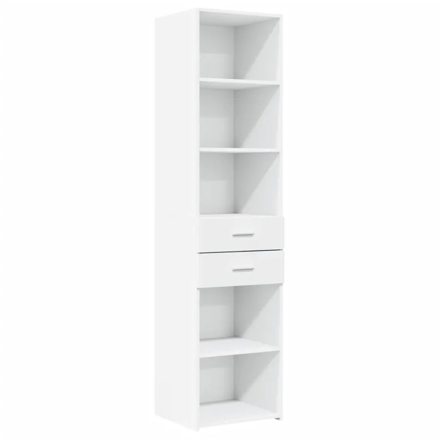 Buffet haut blanc 45x42,5x185 cm bois d'ingénierie - 2