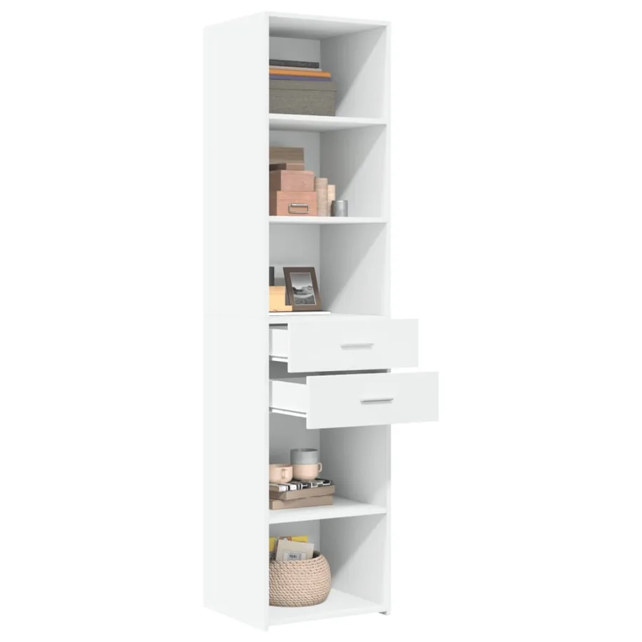 Buffet haut blanc 45x42,5x185 cm bois d'ingénierie - 3