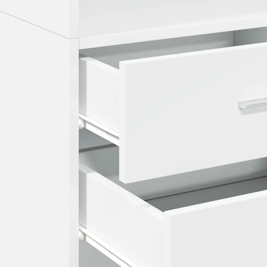Buffet haut blanc 45x42,5x185 cm bois d'ingénierie - 7