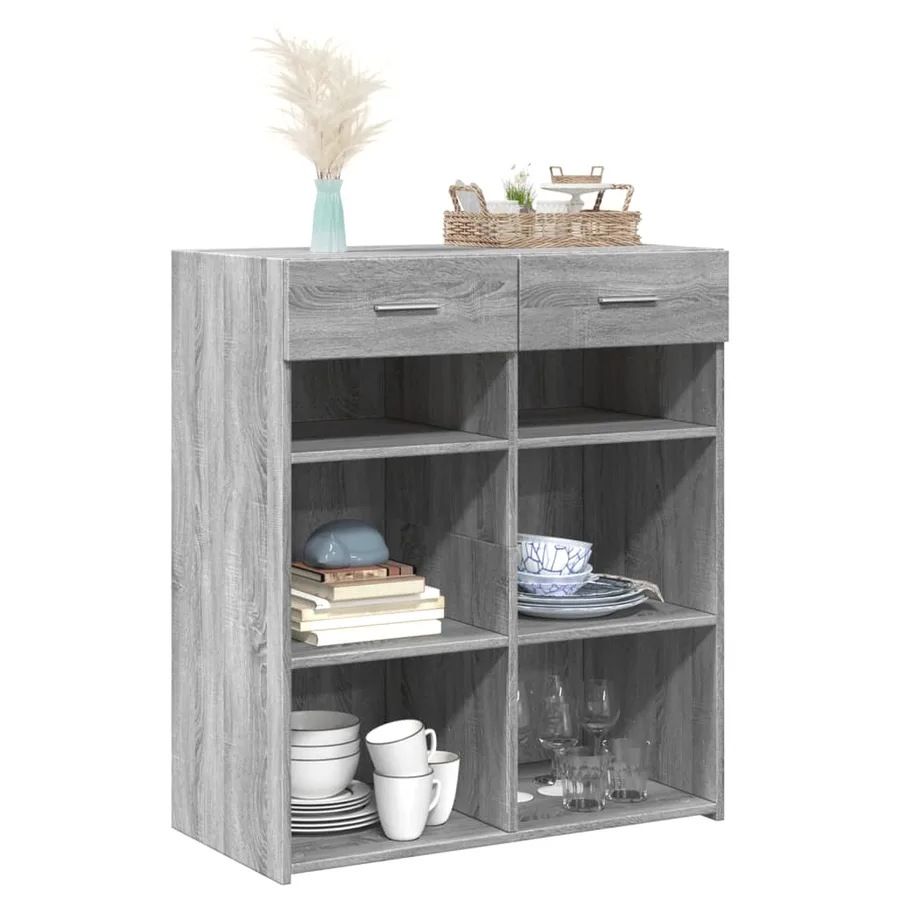 Buffet sonoma gris 80x42,5x93 cm bois d'ingénierie - 3
