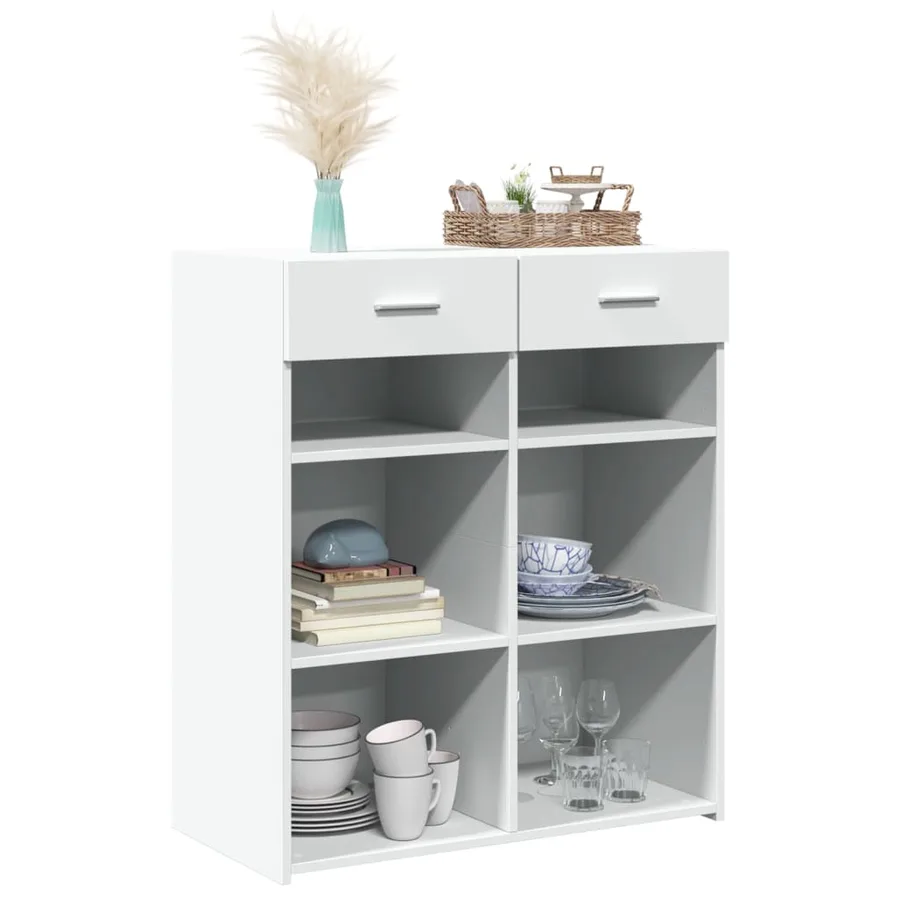 Buffet blanc 80x42,5x93 cm bois d'ingénierie - 3