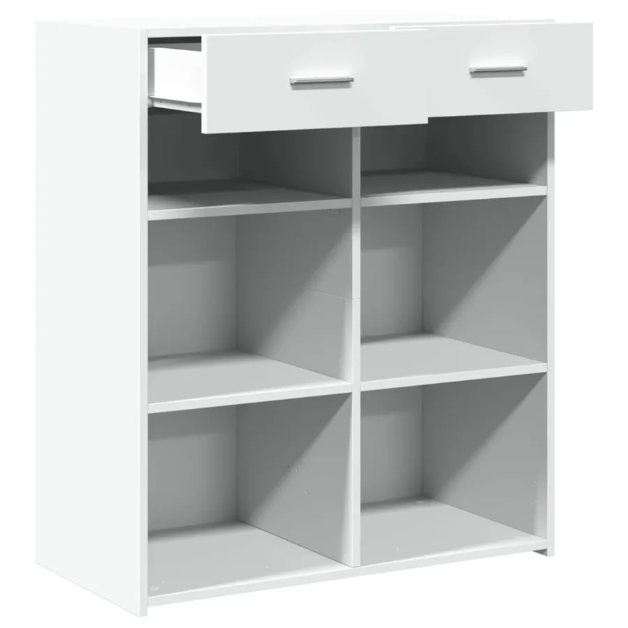 Buffet blanc 80x42,5x93 cm bois d'ingénierie - 7