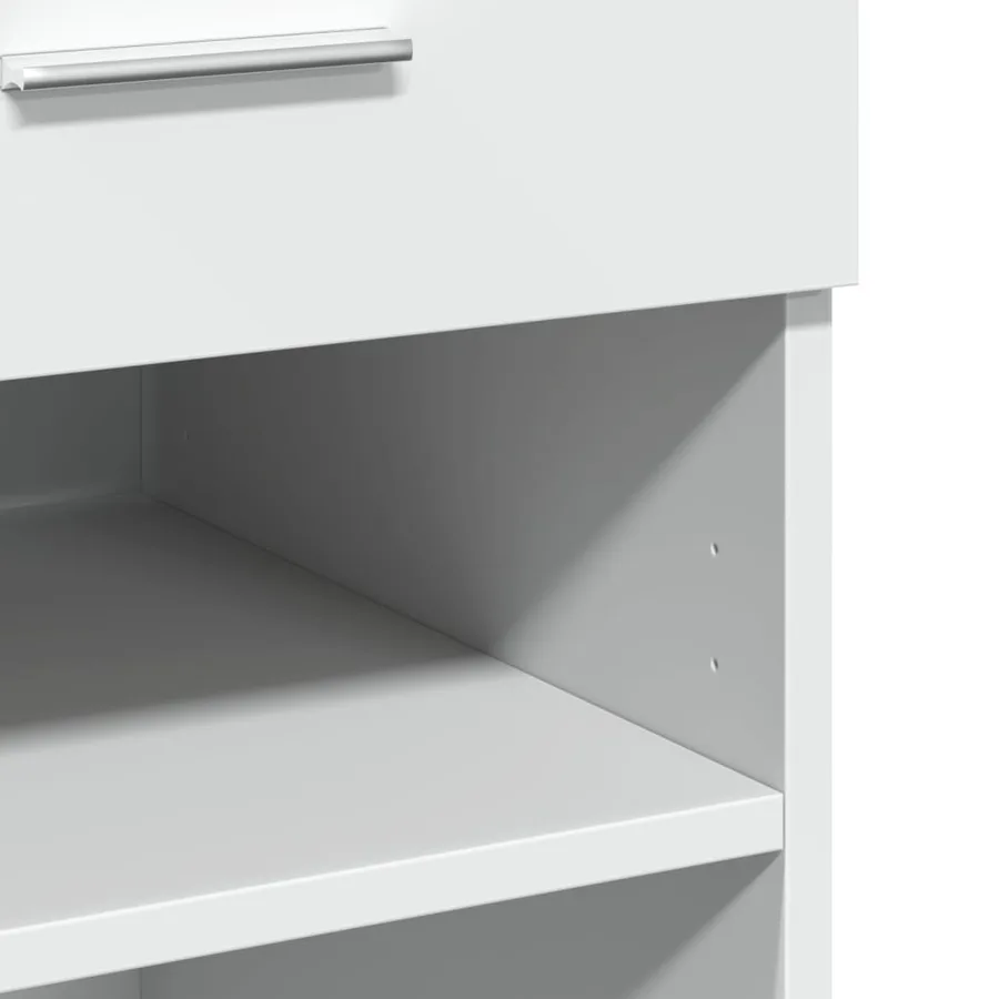 Buffet blanc 80x42,5x93 cm bois d'ingénierie - 8
