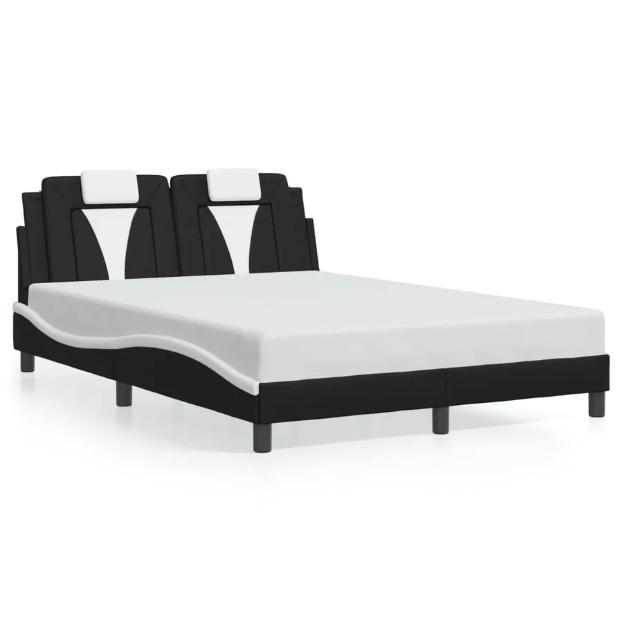 Cadre de lit Viana avec LED sans matelas noir et blanc 140x200 cm - 5
