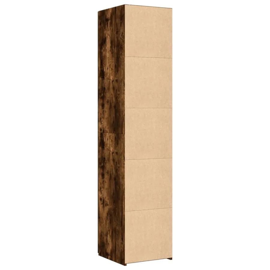 Buffet haut chêne fumé 40x42,5x185 cm bois d'ingénierie - 4