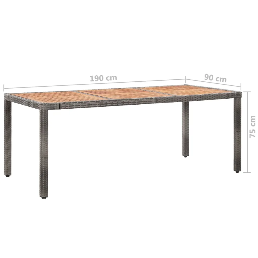 Ensemble à manger d'extérieur 9pcs coussins Résine tressée Gris - 10