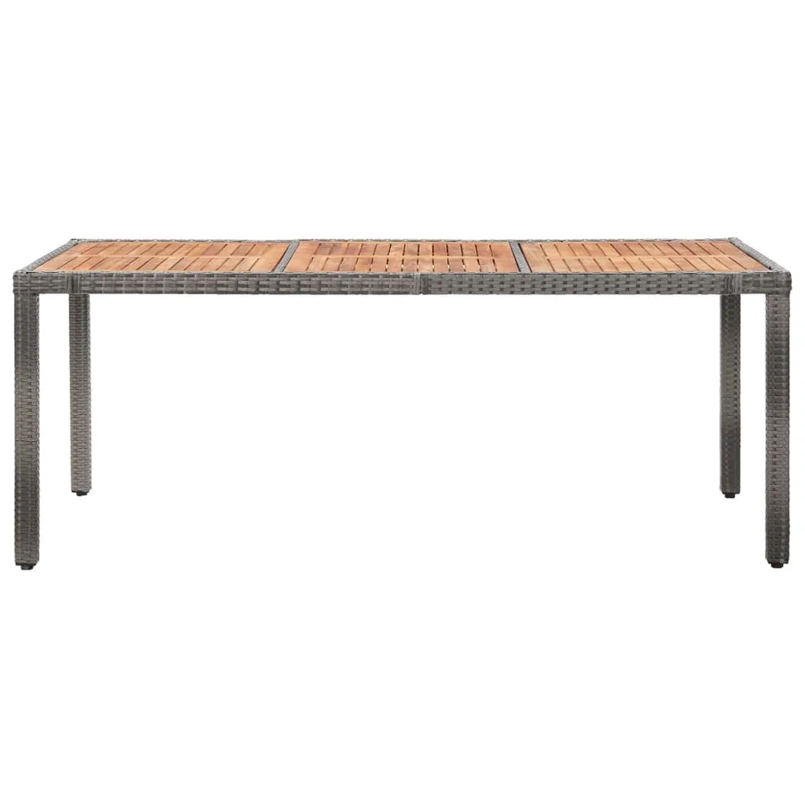Outdoor dining set 9 pcs cushions Grey poly rattan - 3