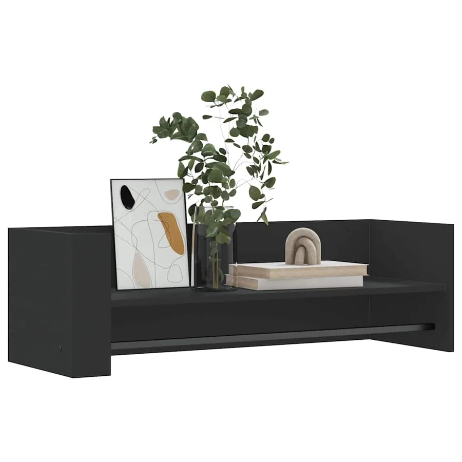 Étagère murale noir 100x35x30,5 cm bois d'ingénierie - 3