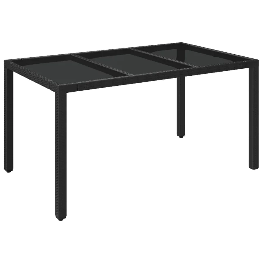Ensemble à manger de jardin coussins 7pcs Noir Résine tressée - 10