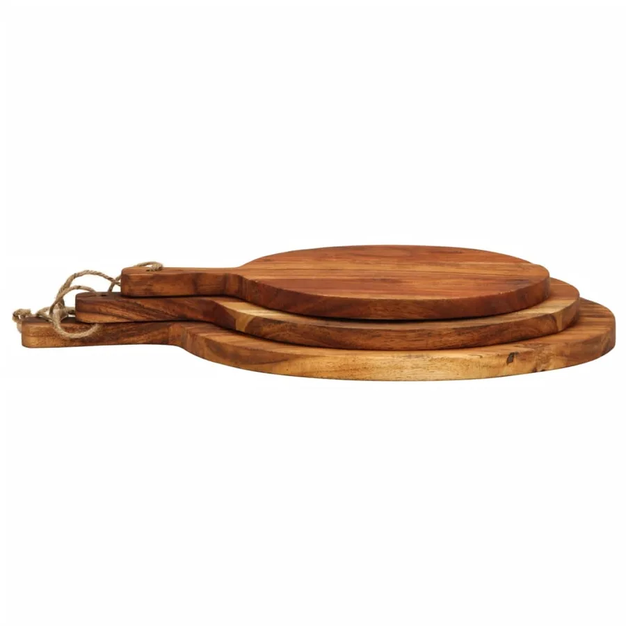 Planche à découper 3 pcs cm bois d'acacia massif - 4