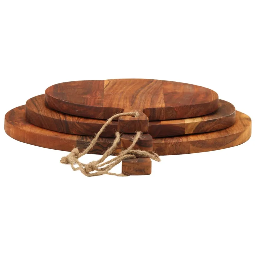Planche à découper 3 pcs cm bois d'acacia massif - 5