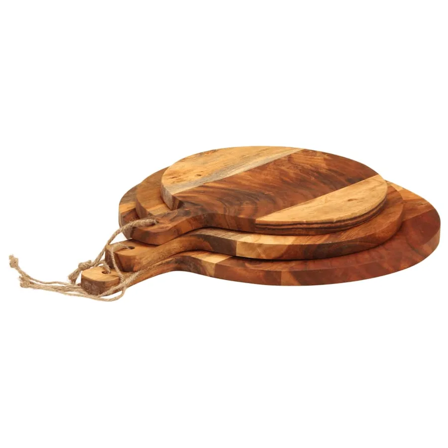Planche à découper 3 pcs cm bois d'acacia massif - 6