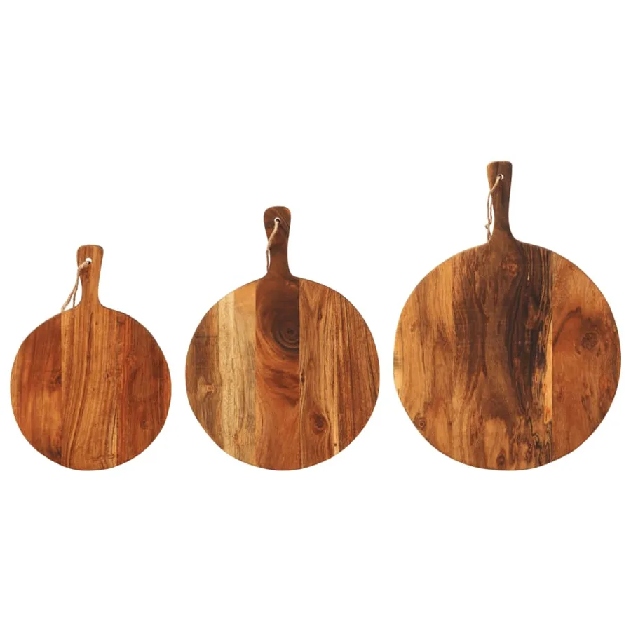 Planche à découper 3 pcs cm bois d'acacia massif - 7