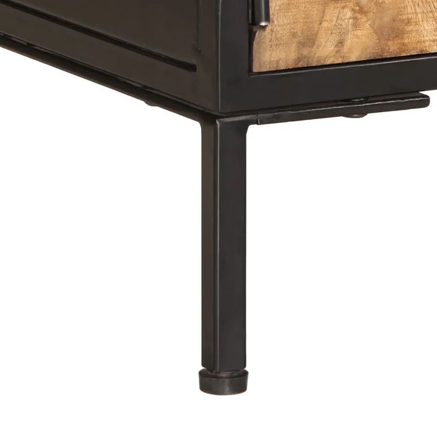 Meuble TV 110x35x40 cm bois massif de manguier brut - 10