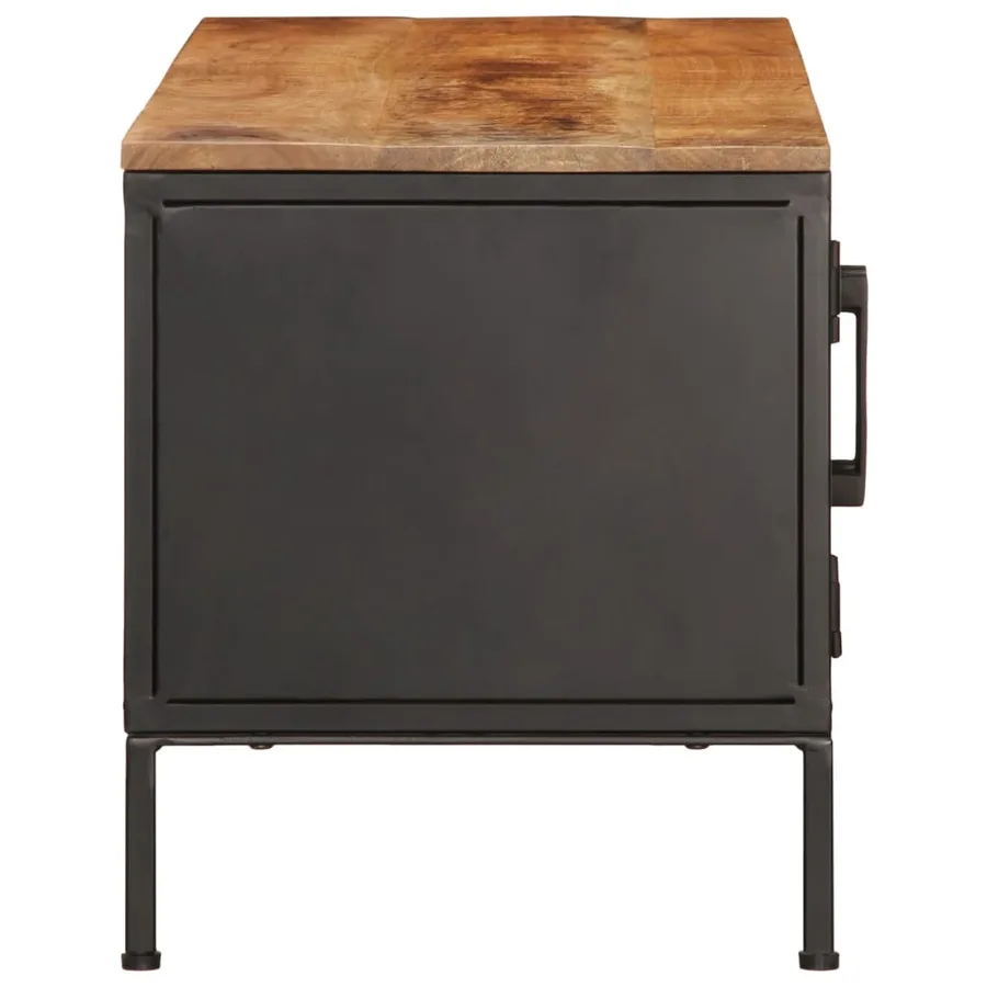 Meuble TV 110x35x40 cm bois massif de manguier brut - 6