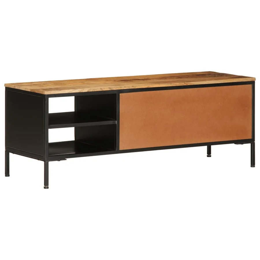 Meuble TV 110x35x40 cm bois massif de manguier brut - 7