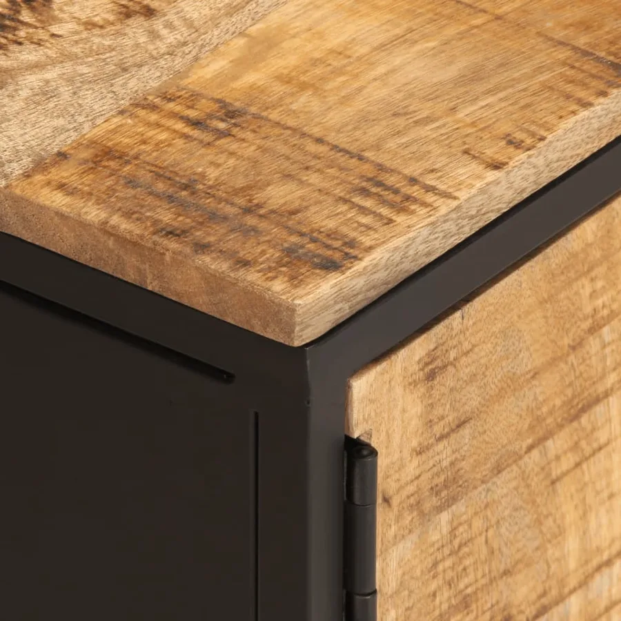 Meuble TV 110x35x40 cm bois massif de manguier brut - 8