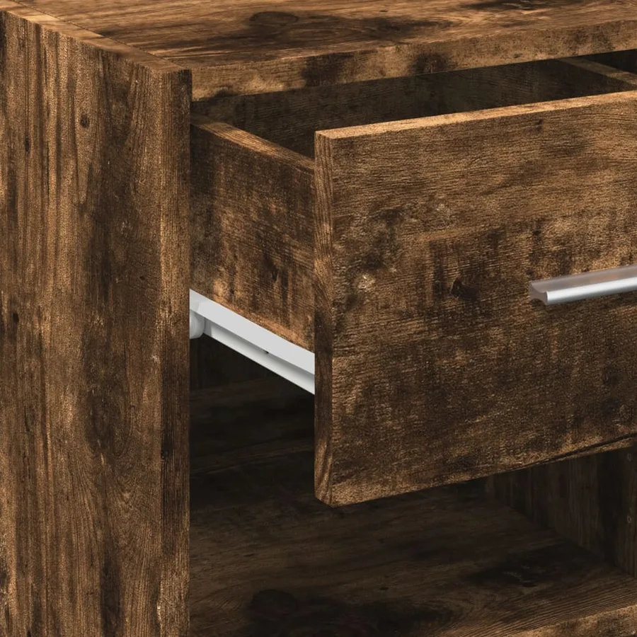 Buffet chêne fumé 45x42,5x93 cm bois d'ingénierie - 8