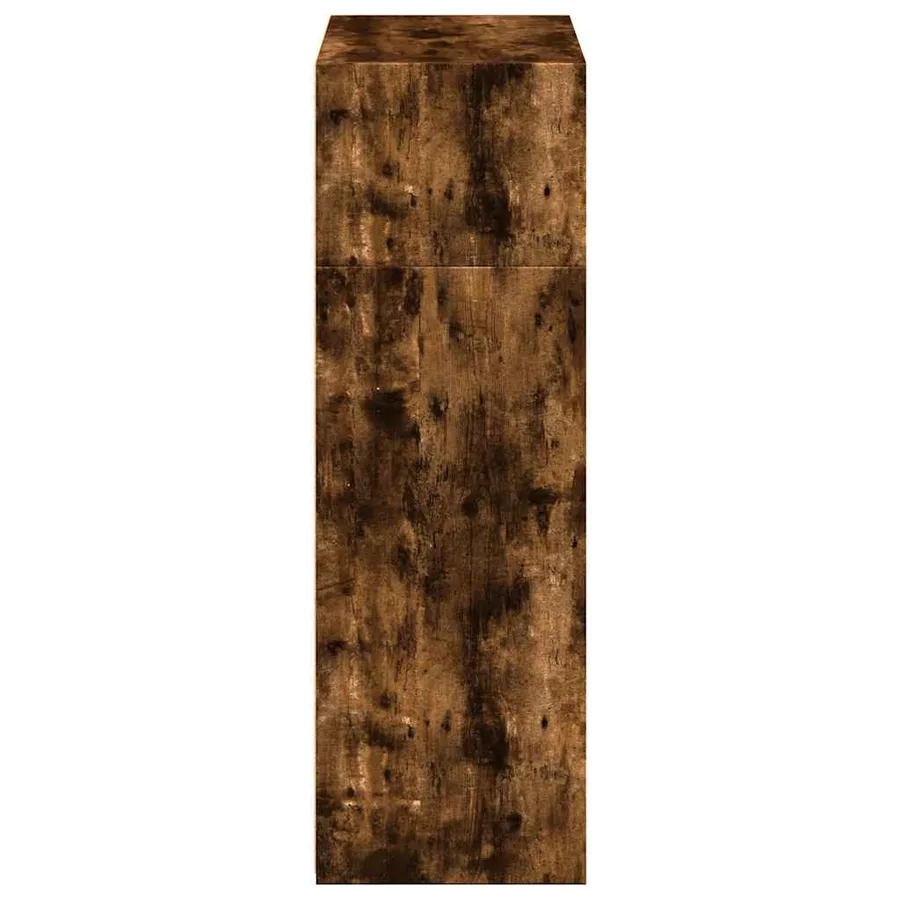 Buffet haut chêne fumé 70x41x124 cm bois d'ingénierie - 5