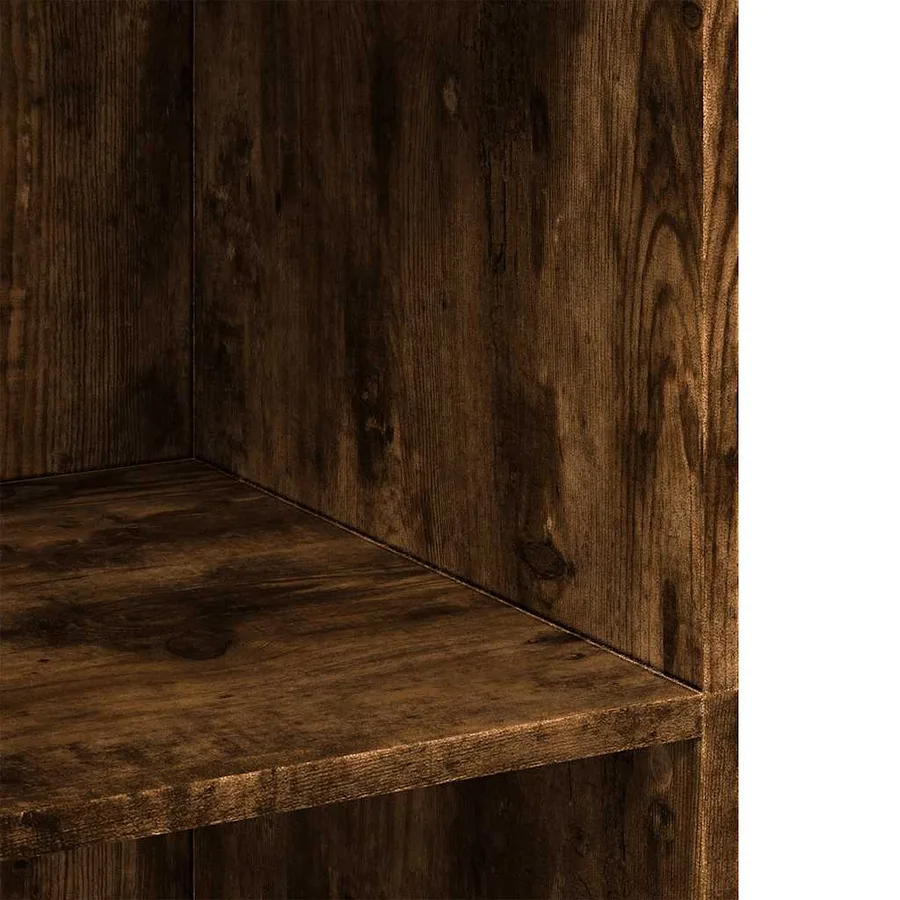 Buffet haut chêne fumé 70x41x124 cm bois d'ingénierie - 7