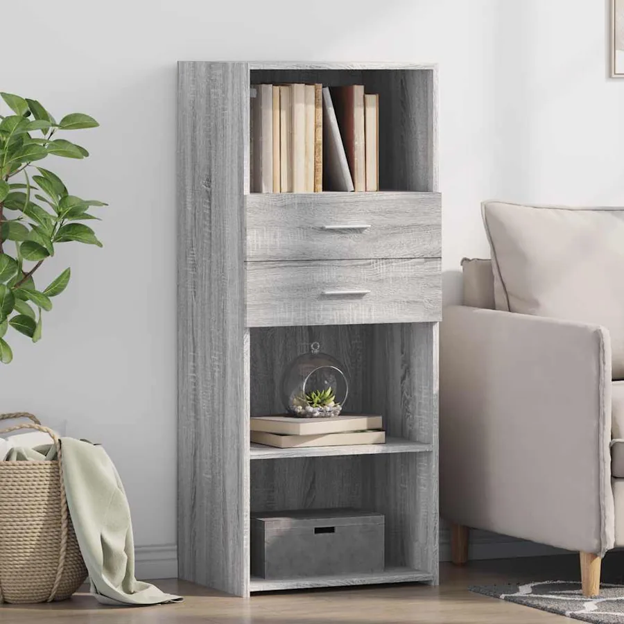 Buffet haut sonoma gris 50x42,5x124 cm bois d'ingénierie