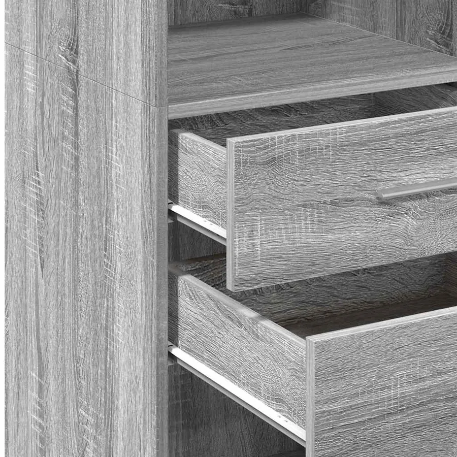 Buffet haut sonoma gris 50x42,5x124 cm bois d'ingénierie - 8