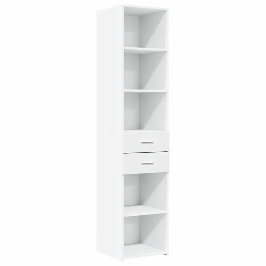 Buffet haut blanc 40x42,5x185 cm bois d'ingénierie - 2