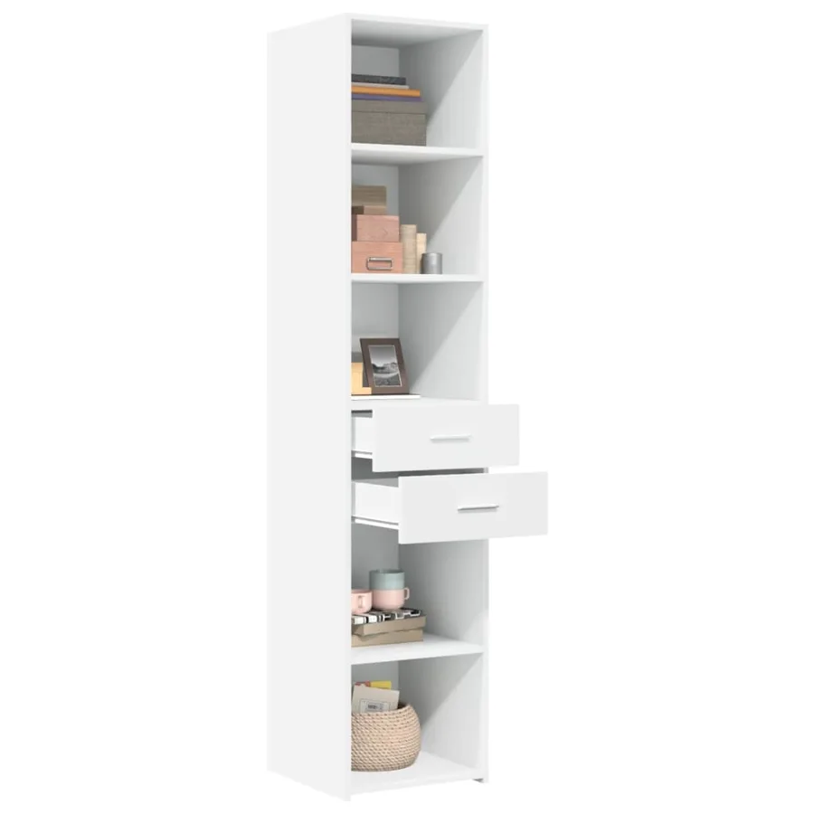 Buffet haut blanc 40x42,5x185 cm bois d'ingénierie - 3
