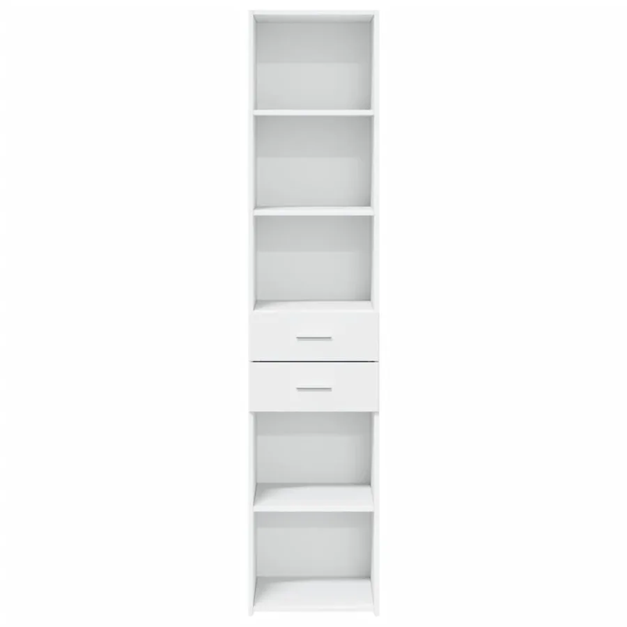 Buffet haut blanc 40x42,5x185 cm bois d'ingénierie - 4