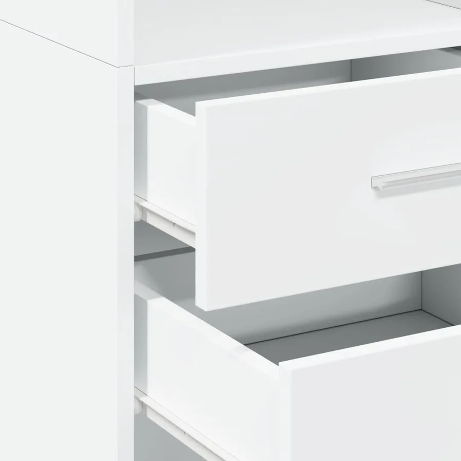 Buffet haut blanc 40x42,5x185 cm bois d'ingénierie - 7