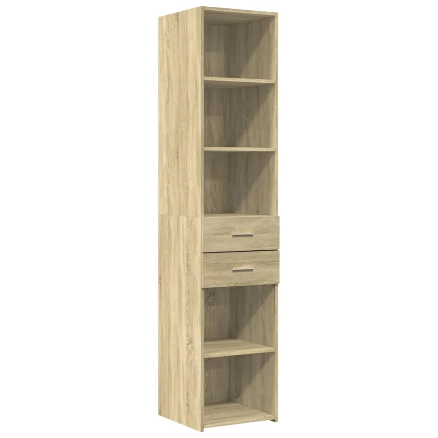 Buffet haut chêne sonoma 40x42,5x185 cm bois d'ingénierie - 2