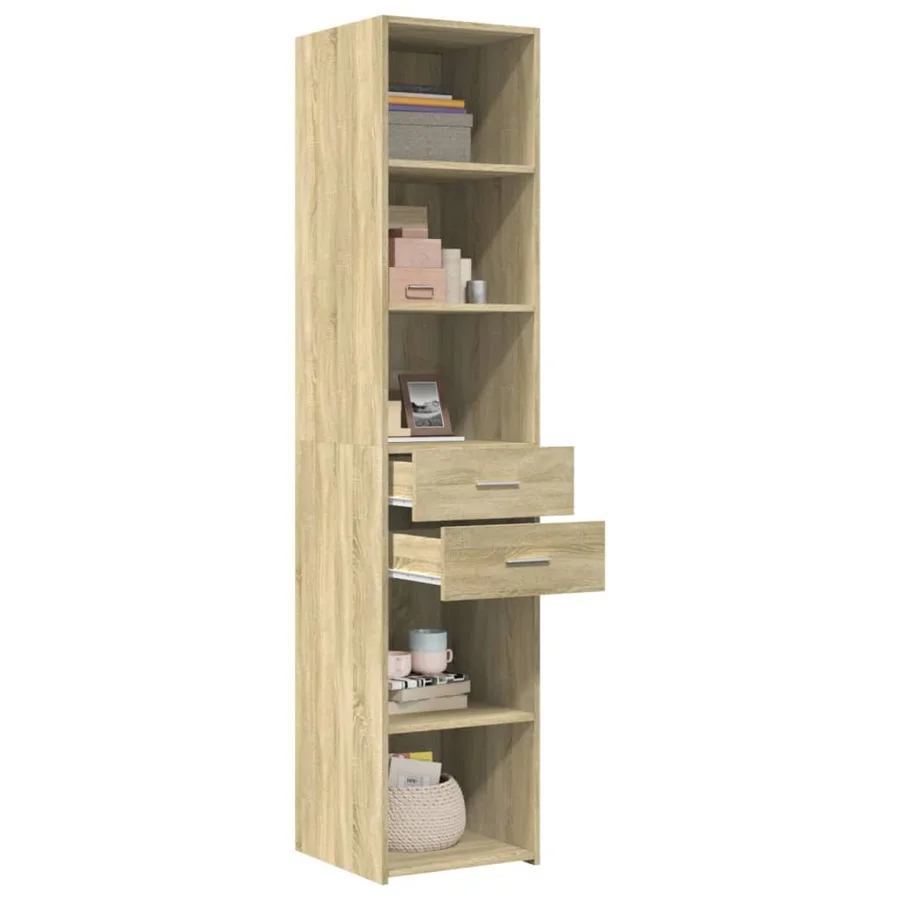 Buffet haut chêne sonoma 40x42,5x185 cm bois d'ingénierie - 3