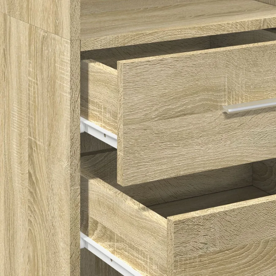Buffet haut chêne sonoma 40x42,5x185 cm bois d'ingénierie - 7