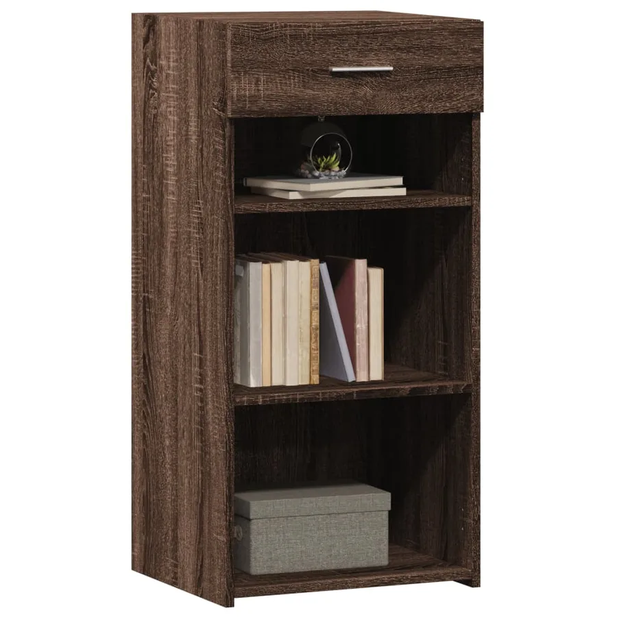 Buffet chêne marron 45x42,5x93 cm bois d'ingénierie - 3