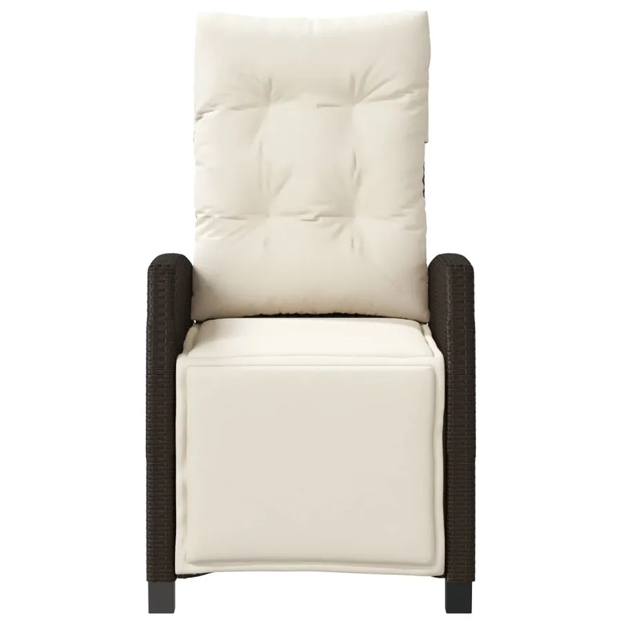 Ensemble de bistro 3 pcs avec coussins marron résine tressée - 5