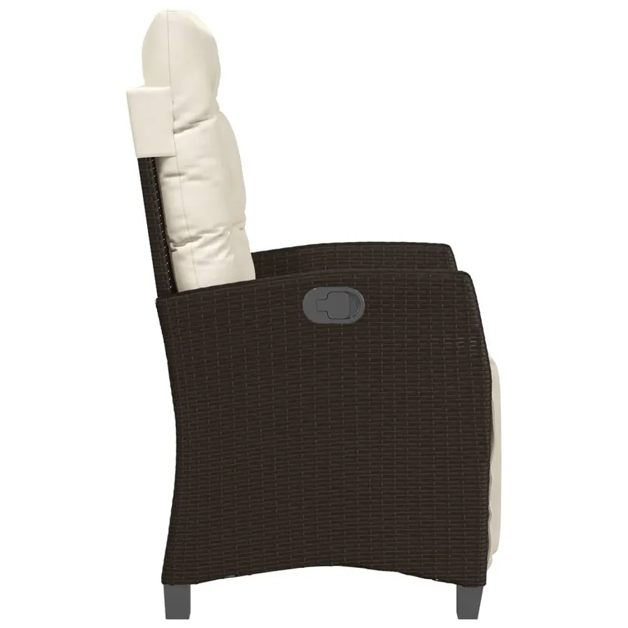Ensemble de bistro 3 pcs avec coussins marron résine tressée - 6