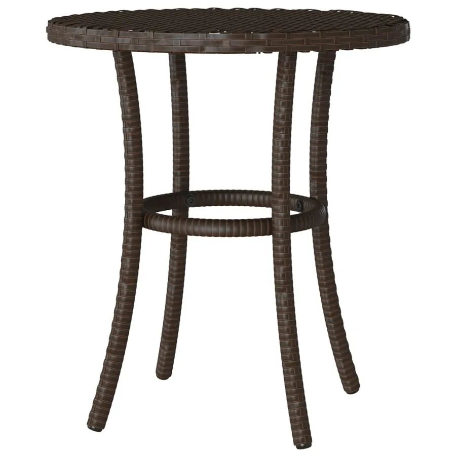 Ensemble de bistro 3 pcs avec coussins marron résine tressée - 9