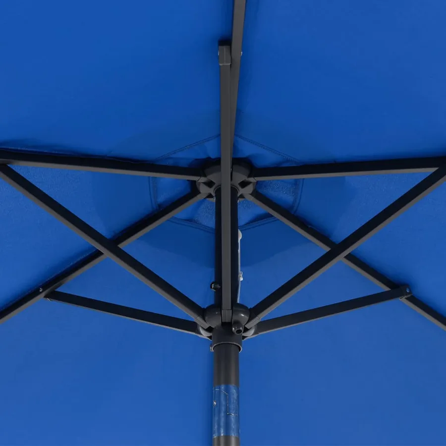 Parasol de jardin avec mât en acier bleu azuré 225x225x212 cm - 10