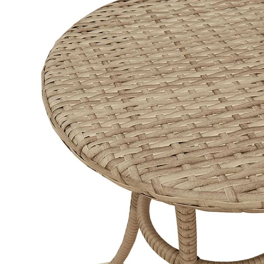 Ensemble de bistro 3 pcs avec coussins beige résine tressée - 14