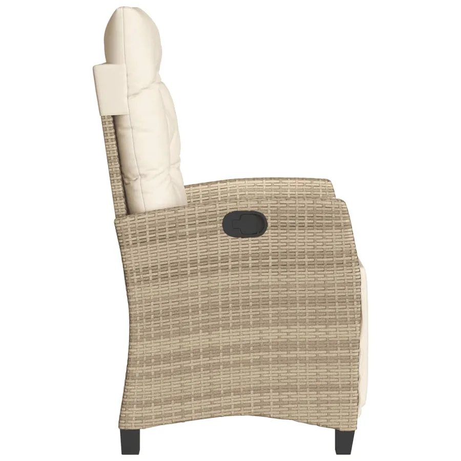 Ensemble de bistro 3 pcs avec coussins beige résine tressée - 6