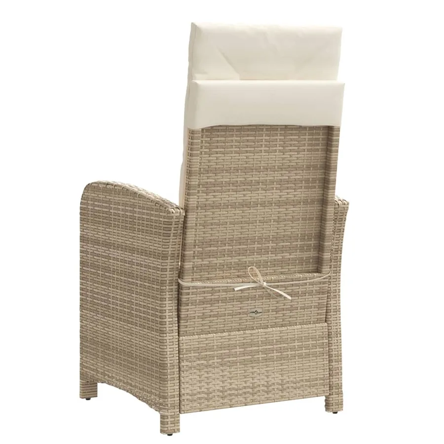 Ensemble de bistro 3 pcs avec coussins beige résine tressée - 7