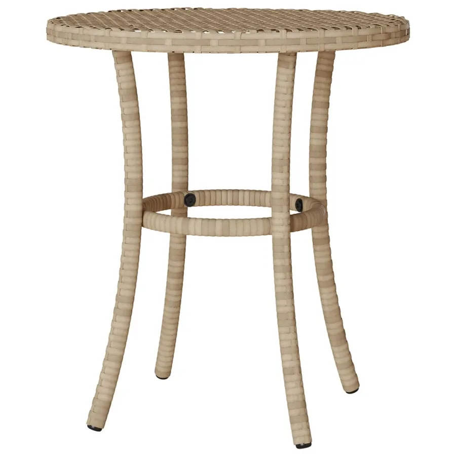 Ensemble de bistro 3 pcs avec coussins beige résine tressée - 9