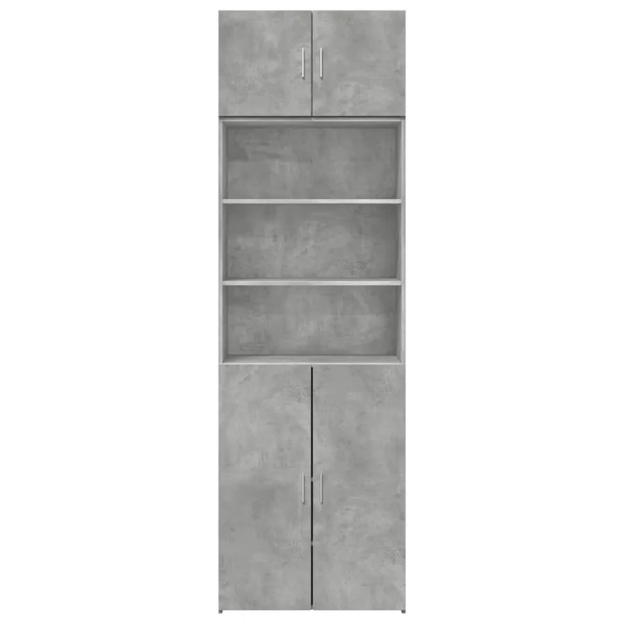 Armoire de rangement gris béton 70x42,5x225cm bois d'ingénierie - 4