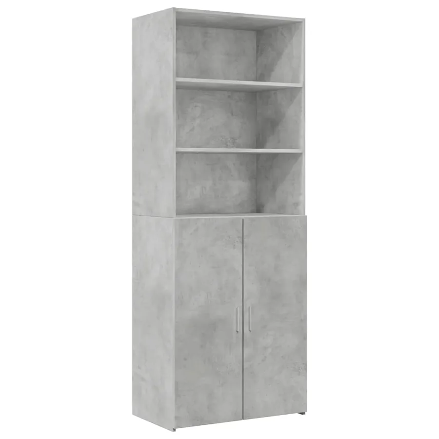 Armoire de rangement gris béton 70x42,5x225cm bois d'ingénierie - 6