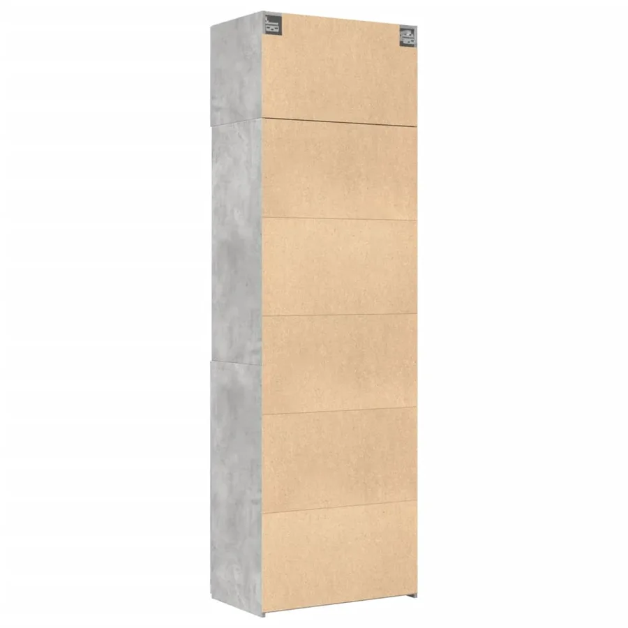 Armoire de rangement gris béton 70x42,5x225cm bois d'ingénierie - 8